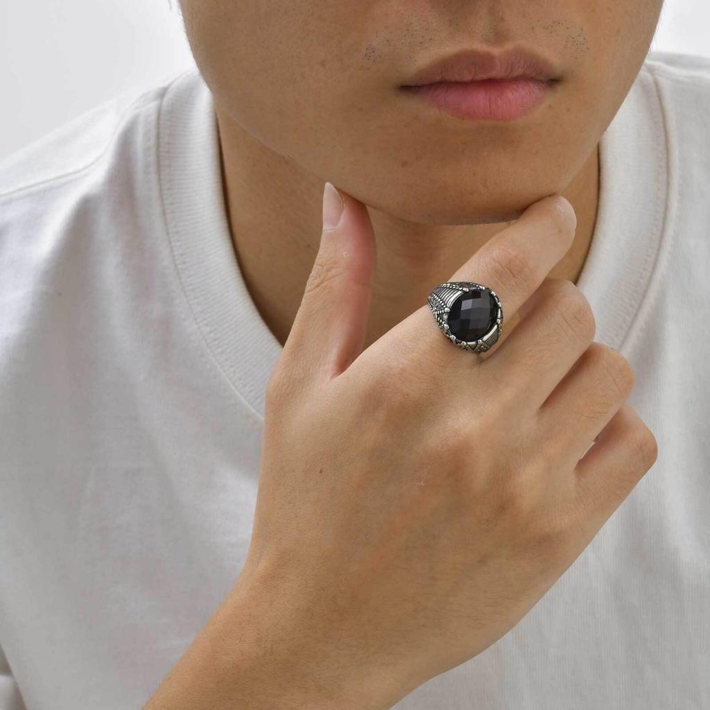 Vnox Rock Punk Stijlvolle Roestvrijstalen Ringen voor Mannen, Onyx Steen Zwart Glas Optie Ring, Feest Bruiloft Mode Sieraden Cadeau Nieuw