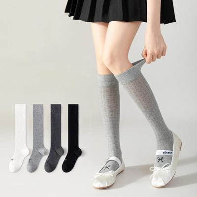Palmhami Casual Ribbon Embroidery Loose Long Socks
