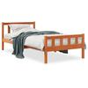 VidaXL Bed Frame with Headboard Wax Brown 75x190 Cm Pine Wood 844389