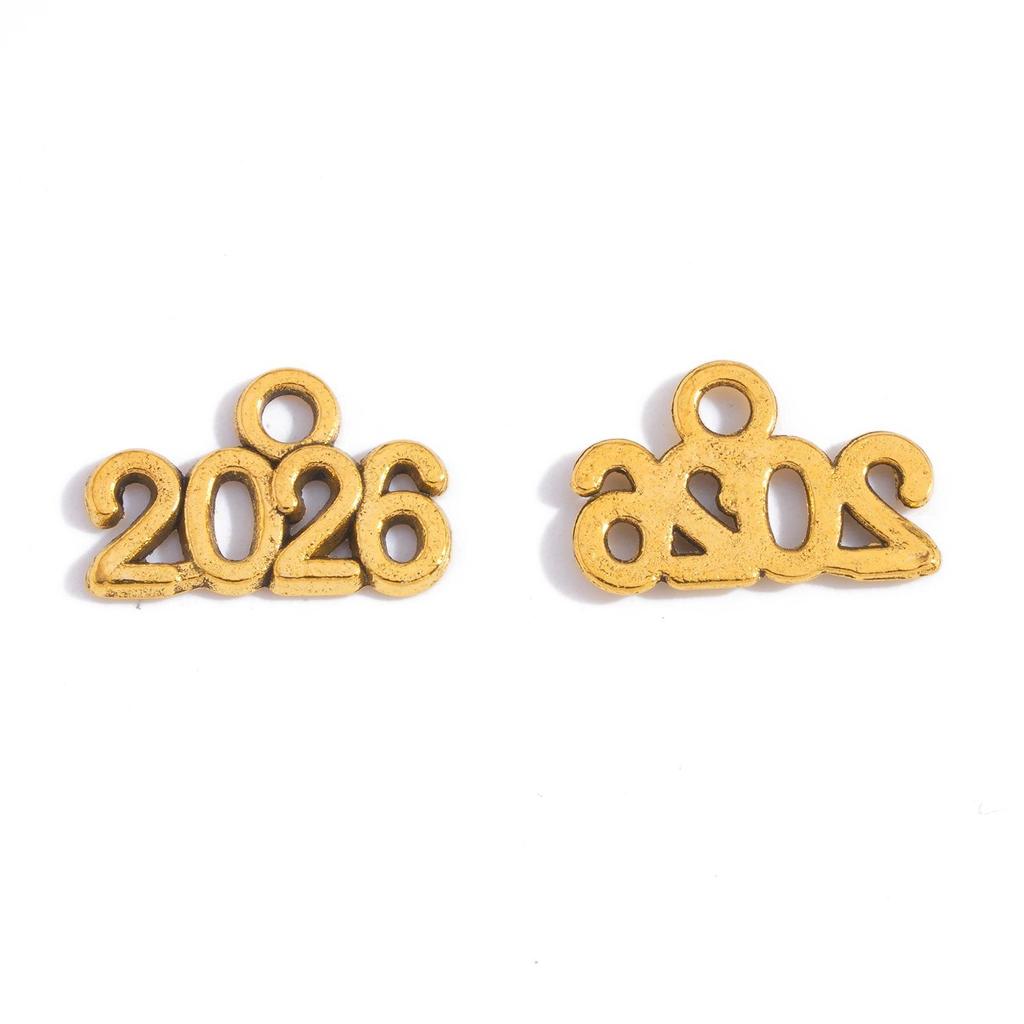 Digital Zinc Alloy Pendant Retro Charm - 14x9mm DIY Jewelry Accessories (2025 & 2026)