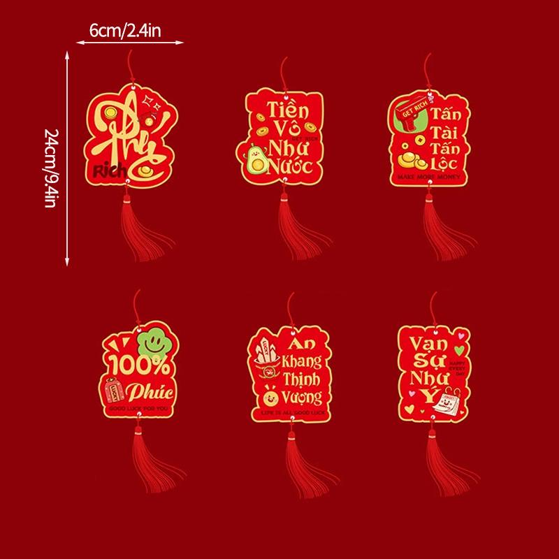 Chinese New Year 2026 Decoraitons  Spring Festival Hanging Ornaments Plant Bonsai Pendants with Tassle Horse Year Party Supplies