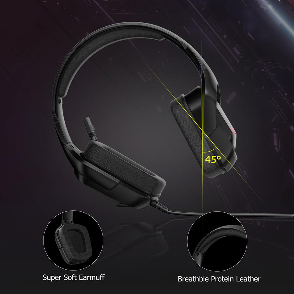 K20 3.5mm Wired RGB LED Headset with Microphone for PC Gamers Phone PS5 PS4 Wired Earphone HiFi Headphones