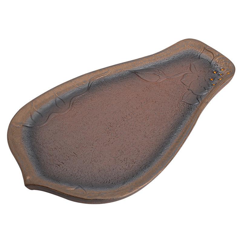 Japanese Bodhi Dry Foam Tray Saucer Plate Gold Plated Tito Plate Stone Tea Set Kitchen Restaurant Bar Home Garden