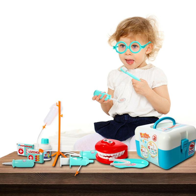 15 Pcs Toddlers Dentist Role Play Set Doctor Kit with Carry Case for School Classroom, Doctor