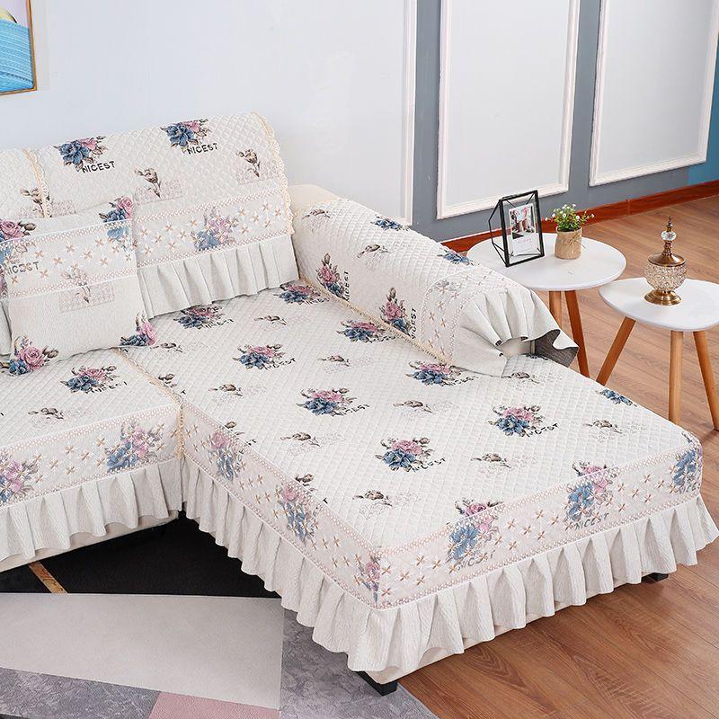 Žakárový Luxusní Potah na Pohovku Potahy na Pohovku Vynikající Polštář na Pohovku Krajka Skládaný Vertikální Protiskluzový Vzor Hostel Domácí Dekorace Ručník na Pohovku