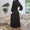 Vestaglia Kimono da Donna con Bordi in Pizzo, Manica Lunga, con Cintura, Loungewear, Pigiami, Accappatoio