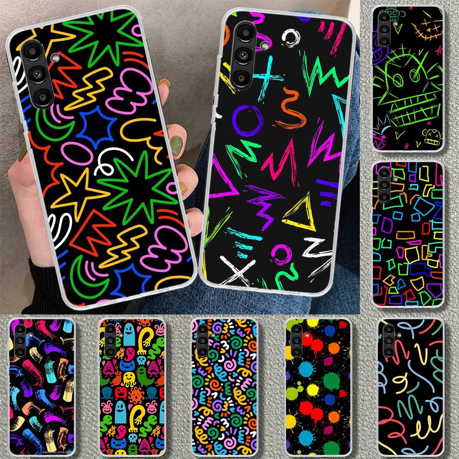Simple Pattern Graffiti Phone Case Cover for Samsung Galaxy A17 A16 A26 A36 A56 A57 A37 A15 A25 A35 A55 A14 A24 A34 A54 A13 A23