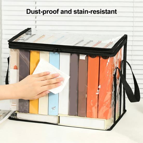 Clothes Storage Box, Durable Clear PVC Storage Bins, with Reinforced Handles Double Zipper Design, Large Capacity Moisture-Proof Organizer Bags