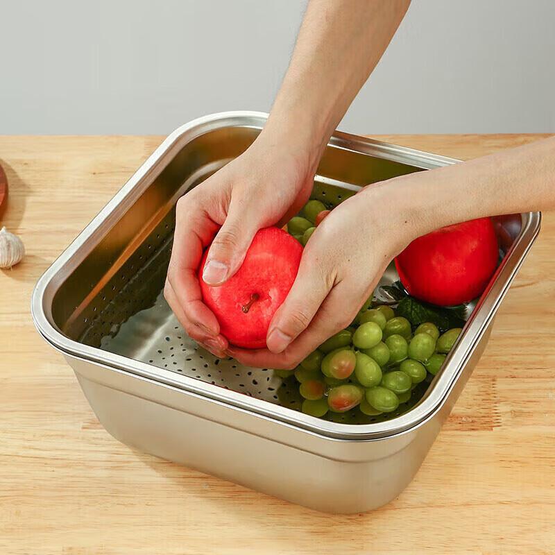 NHZHIW 304 Stainless Steel Deep Rectangular Tray