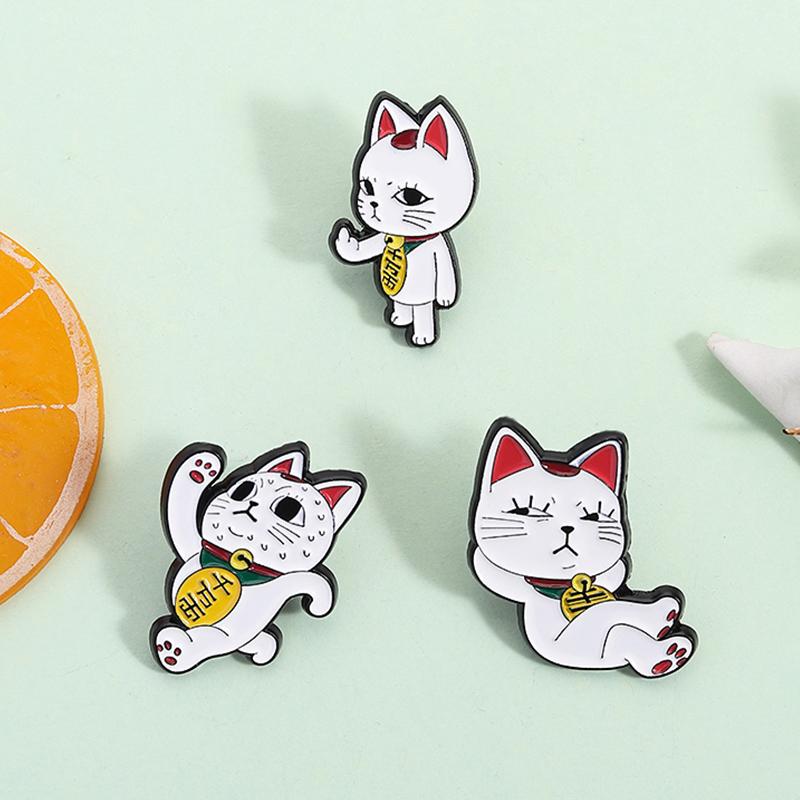 Cartoon Cat Spy Enamel Pin, Fun Anime Brooch, Lapel Badge, Creative Jewelry Gift