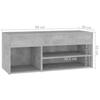 VidaXL Shoe Bench Concrete Grey 80x30x45 Cm Chipboard
