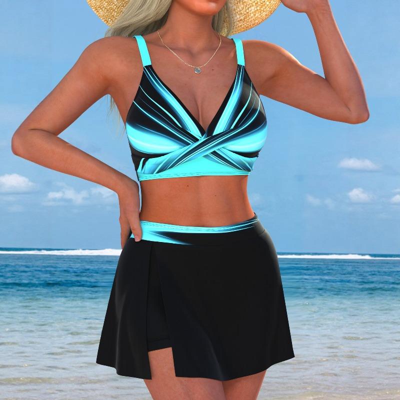 Overseas Warehouse New Women's V-neck Split Swimsuit Sexy Tight Bikini Swimsuit Women