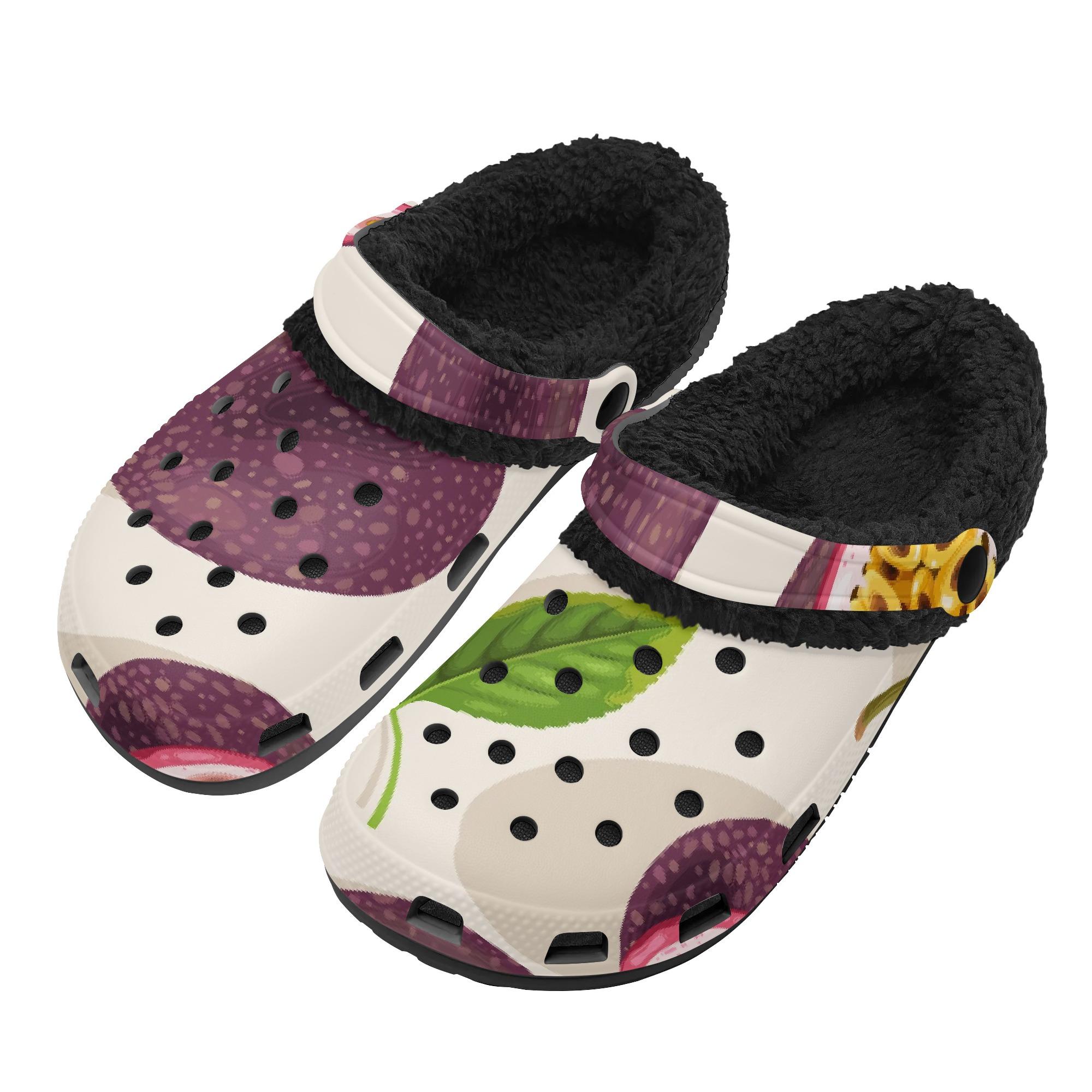 

1 Pair Unisex Black Fleece Lined Clogs Cozy Winter Slip On Shoes Featuring Shock Absorbing EVA Sole 48 чорний