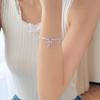 Chic French Sweet Blue Beaded Sterling Silver Bow Necklace & Bracelet Set