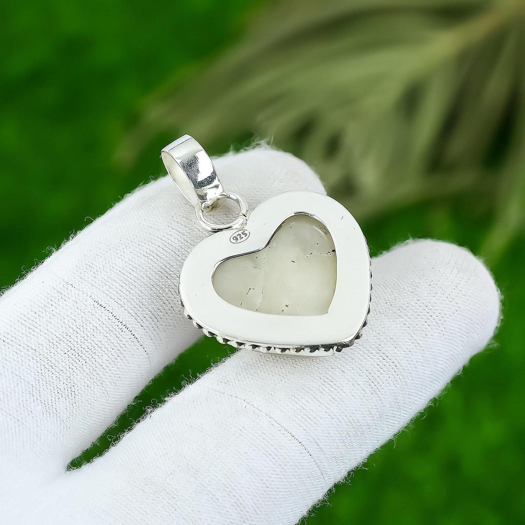 Natural Rainbow Moonstone Gemstone Jewelry 925 Sterling Silver Pendant For Girls