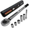 Meltec DX 6-Piece Torque Wrench Set for Car Tire Changes, 28-210N/m Torque, with Locking Function, 14/17/(19/21mm Thin-Mouth Deep Socket)/24mm Sockets