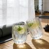 2er Set Weingläser Luxus Vertikale Streifen Klares Kaffee Glas Wasserbecher Milch Bier Saftbecher Trinkbecher für Küche Party