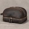 Retro Leather Men's Handbag Crazy Horse Travel Wash Bag Unisex Cowhide Storage Makeup