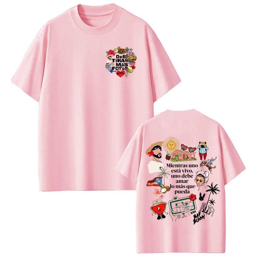 Summer Bad Bunny Rapper T-Shirt Men Women Fashion Casual Cotton Unisex Clothes Comfortable T Shirt Cheap Clothing Y2k Ins