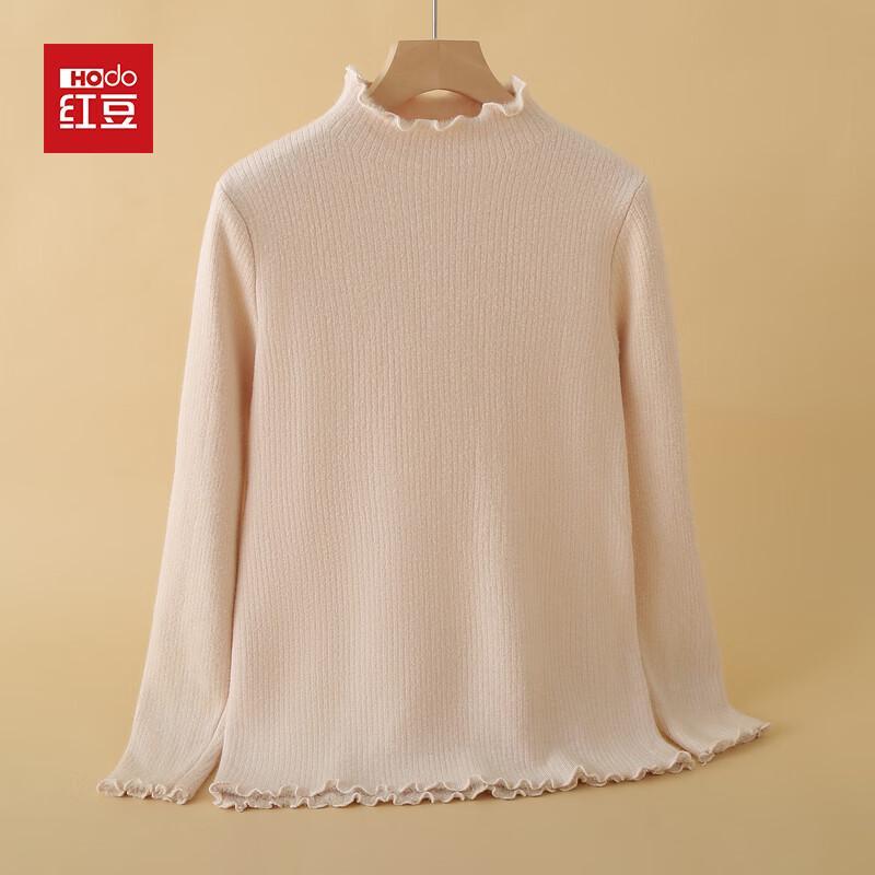 Hodo Women s Warm Integrated Fleece Semi-High Neck Knit Sweater XL