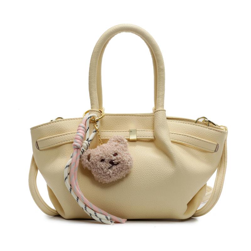 Spring and Summer New Fashionable Simple Pleated Vegetable Basket Bag Niche Design Lychee Pattern Texture Versatile Messenger Women's Bag