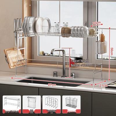 Zhi Shi Kitchen Sink Drain Rack with Organizer