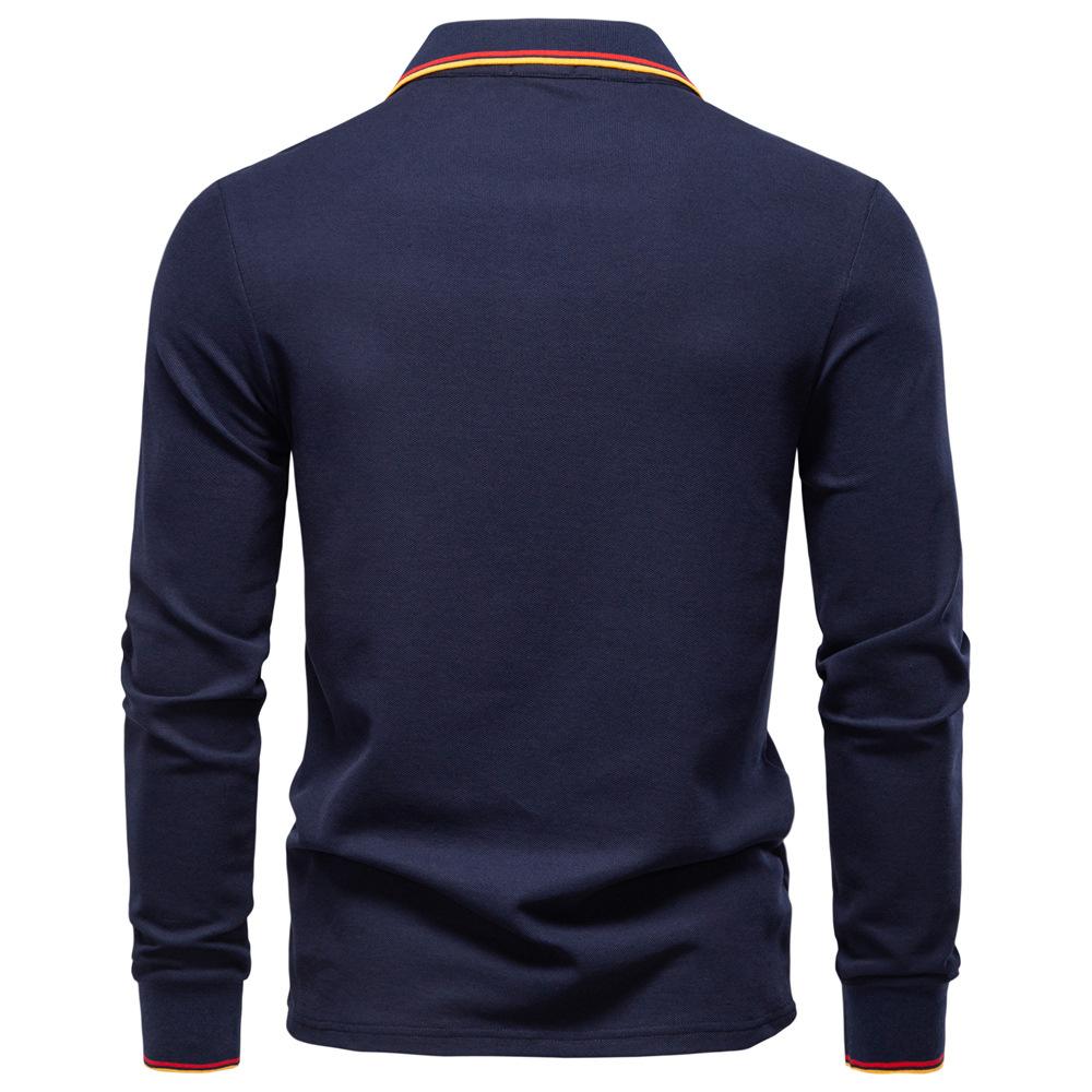 Polo Ralph Lauren 2025 Podzimní Nové Výšivky Pánské Polo tričko s dlouhým rukávem, Jednobarevný Pánský top s klopou, Všestranné Polo tričko pro muže