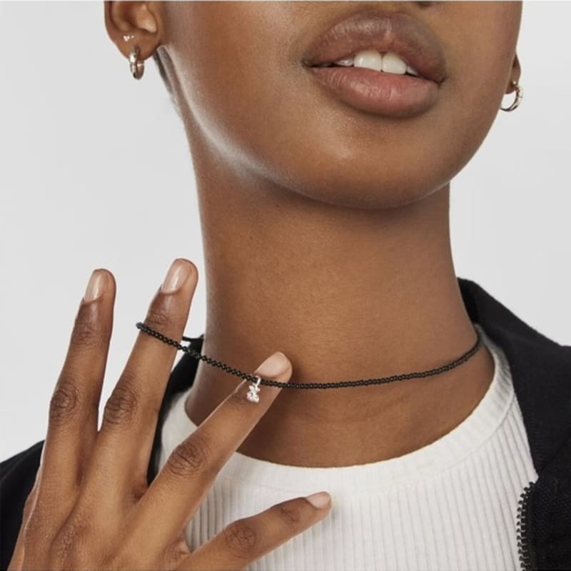 TOUS TOUS Silver Bold Bear Necklace Onyx Bear Charm/Silver BoldBear N onyx bearcharm/Necklace/311562500