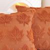 Autumn Pillow Cover Plush Faux Fur Pillowcase with 3D Leaf Art Farmhouse Bohemian Style Invisible Zipper Pillow Case