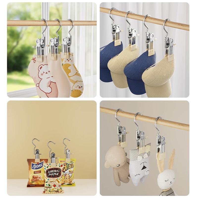 10/20pcs Stainless Steel Clothespins Laundry Clothes Pegs Hook Portable Hanging Clothes Clip Wardrobe Clothes Organizer Hanger