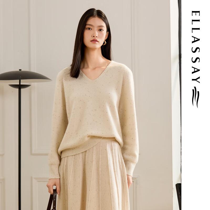 

ELLASSAY Cloud-Feel Lamb Wool Glitter Knit Sweater M