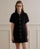 Plack Woman Short Sleeve Denim Dress_2 Colors