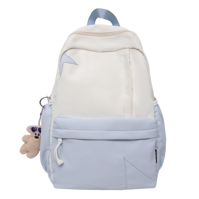 Schoolbag Large Capacity Backpack Casual Ins Style Fashion Girl Gray Korean Version Simple College Student Schoolbag Travel Backpack
