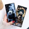 Cartoon Anime Panda Cute Phone Case For Samsung Galaxy S26 S25 S24 S23 S22 S21 S20 Ultra Plus FE 5G Black Soft TPU