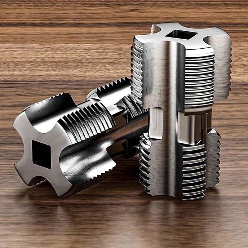 2Pcs Universal Water Pipe Hole Opener 4/6 Point & 1 Inch Hex Shank Drill Bit for Pipe Tapping