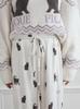 Gelato Pique Halloween Cat Print Long Pants PWCP254240 White Women's