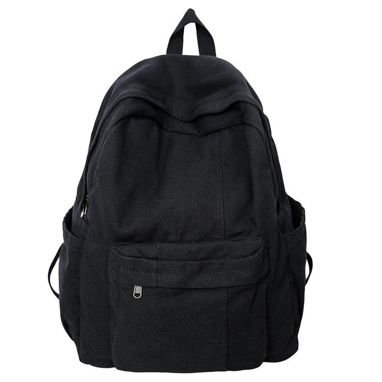 Japanischer Retro Mori Canvas Rucksack Schultasche für Damen Damen Ins Kontrastfarbe Anhänger Nische Freizeit Studentenrucksack