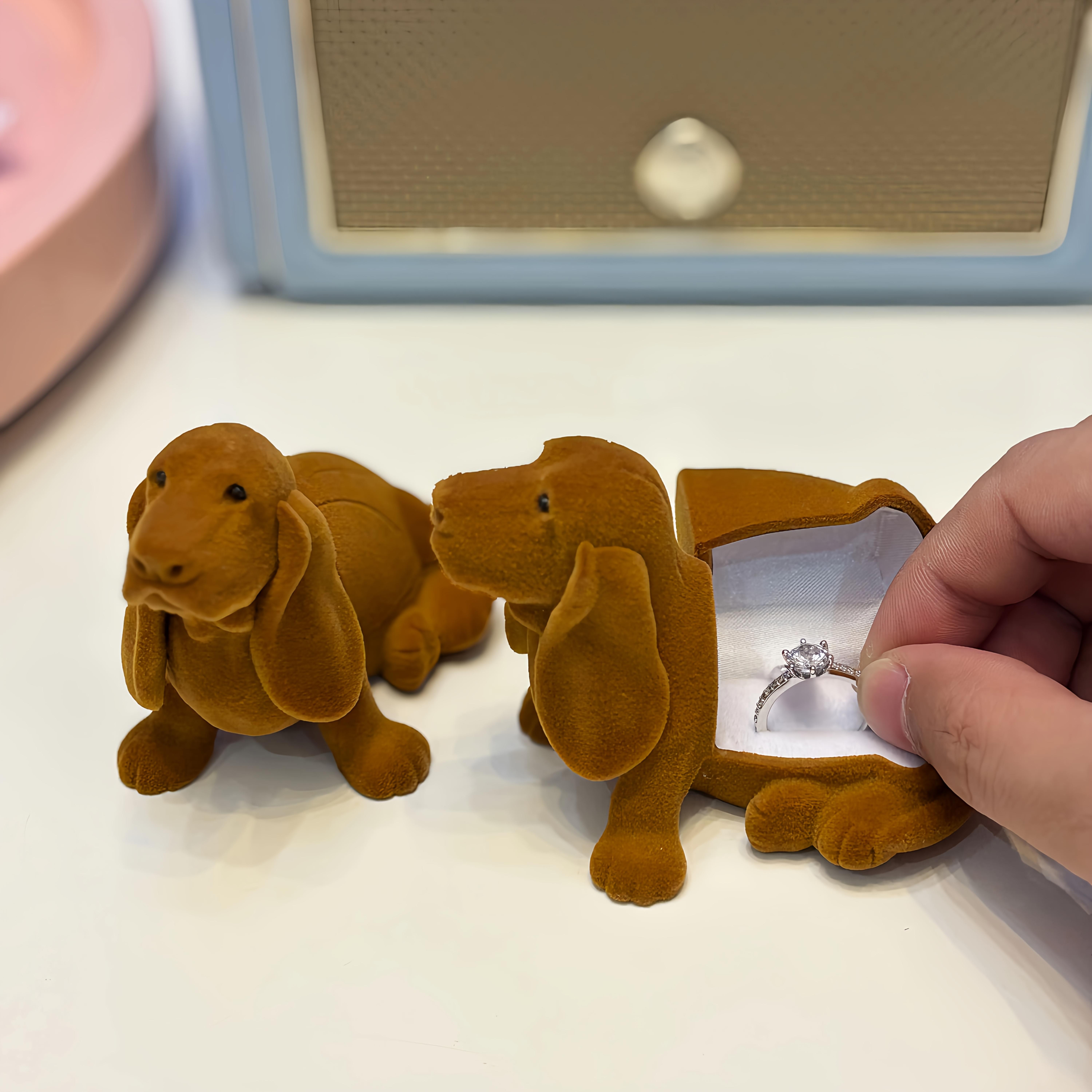 

1pc Cartoon Animal Jewelry Storage Box, 3‑Style Ring Earring Necklace Organizer, Holiday Gift 1pc puppy box