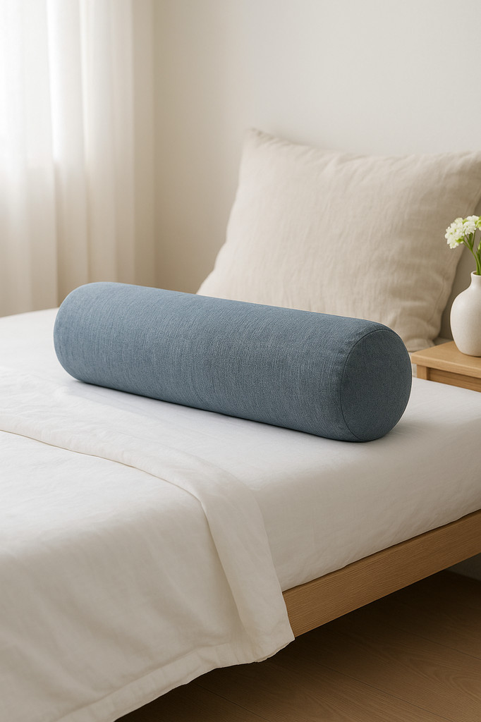 Long Pillow for Beds Cylinder Support Waist Leg Cushion Simple Solid Color Sun Lounger Backrest Pad Home Office Decor