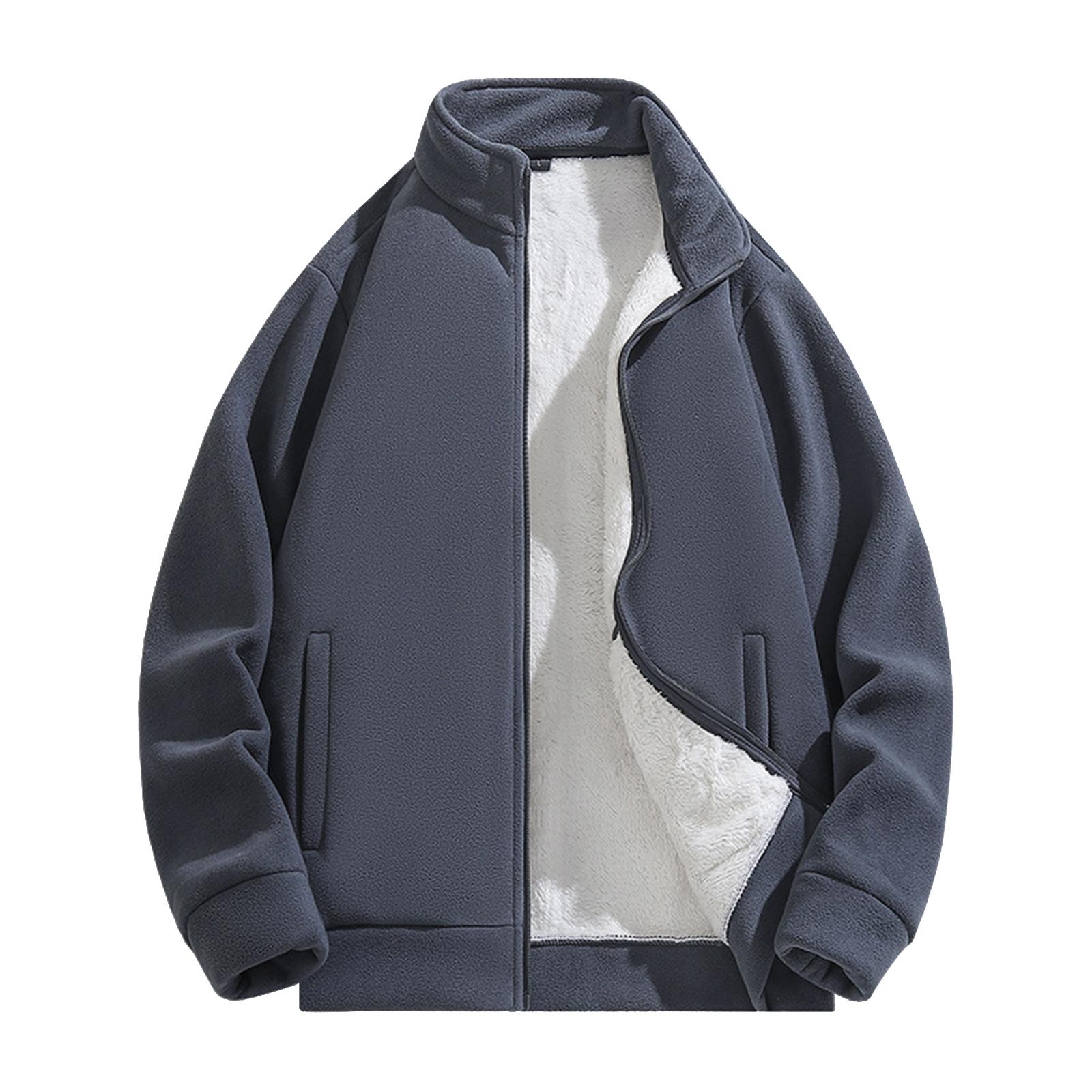 

Men s Casual Solid-color Loose Zipper Sweatshirt, Men s And Women s Long-sleeved Thickened Fleece Warm Sweatshirt Jacket XXL