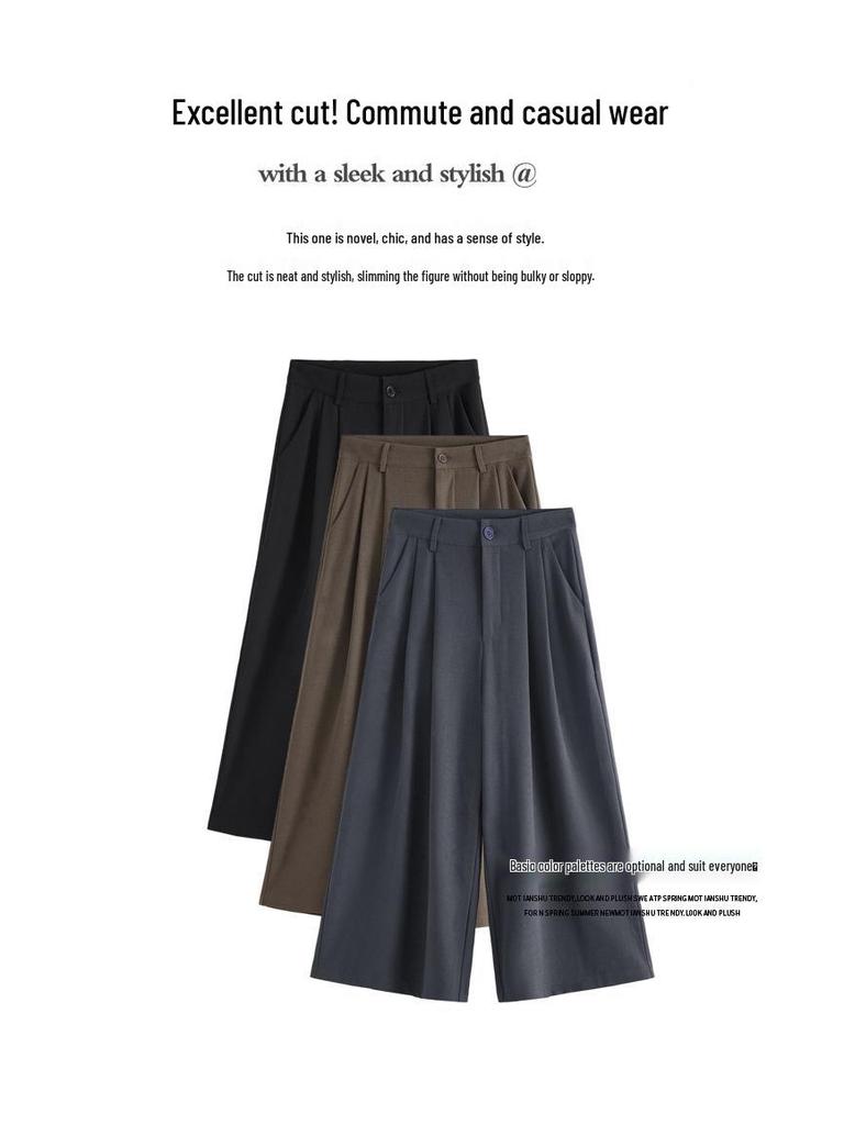 Women's High-Waisted Gray Cropped Pants - Flattering and Slimming for Spring/Summer 2026