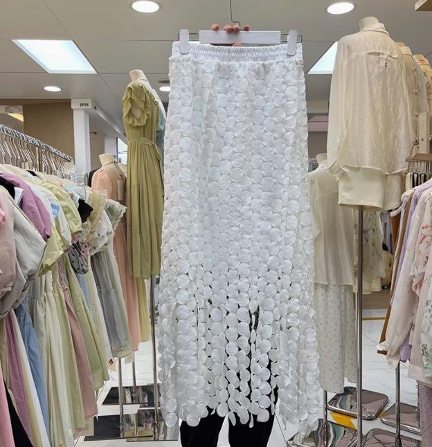 

Французская юбка-слово с ажурным узором 2025 года, новая модная юбка с высокой талией и бахромой, женская юбка с нерегулярным покроем average size