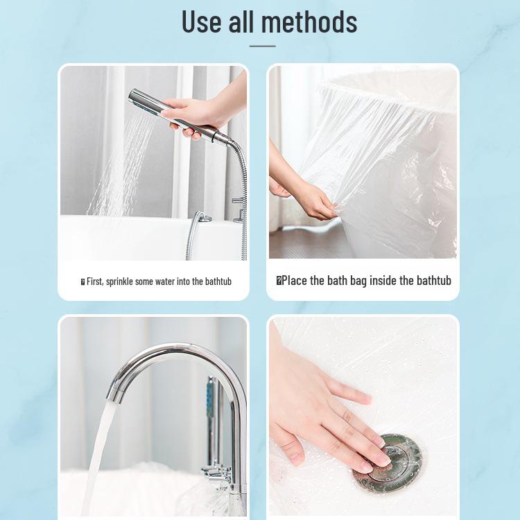 Disposable Thickened Bathtub Soaking Bag - Travel-Friendly Plastic Liner for Bath or Wash Basin