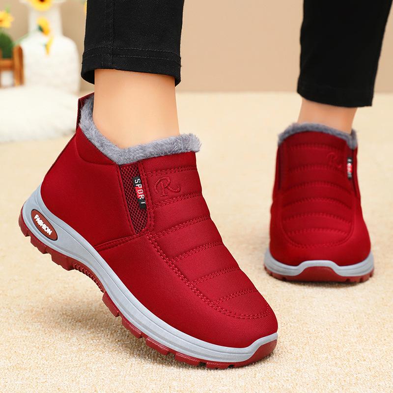 Cotton Shoes Autumn and Winter Female Mother Shoes Warm Casual Elderly Shoes One Pedal Piled Thickened Cotton Boots