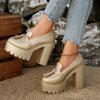High Heels Women Mary Jane Shoes Retro Bows Elegant Chunky Heel Women Wedding Shoes Fashion White Round Toe Platform Sandals