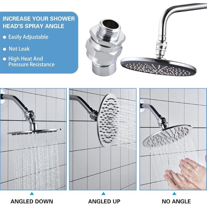 Quickly Connects Shower Head Swivels Adapter 360 Full Rotation for Height Customizable Showers