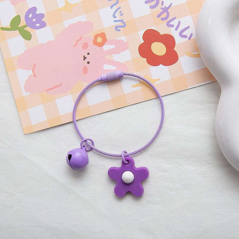 

Брелок для ключей Candy Colors Flowers, сладкая подвеска в виде веревки с колокольчиком, брелок для ключей от машины, подвески для рюкзака, декор для сумки as the picture