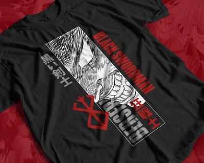 Camiseta Anime Espadachim Negro Unissex, Camiseta Anime Manga Berserk