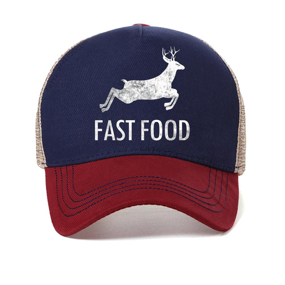 fast food deer print baseball cap summer casual sports ajustable hat fashion outdoor breathable sun hats mesh Snapback caps