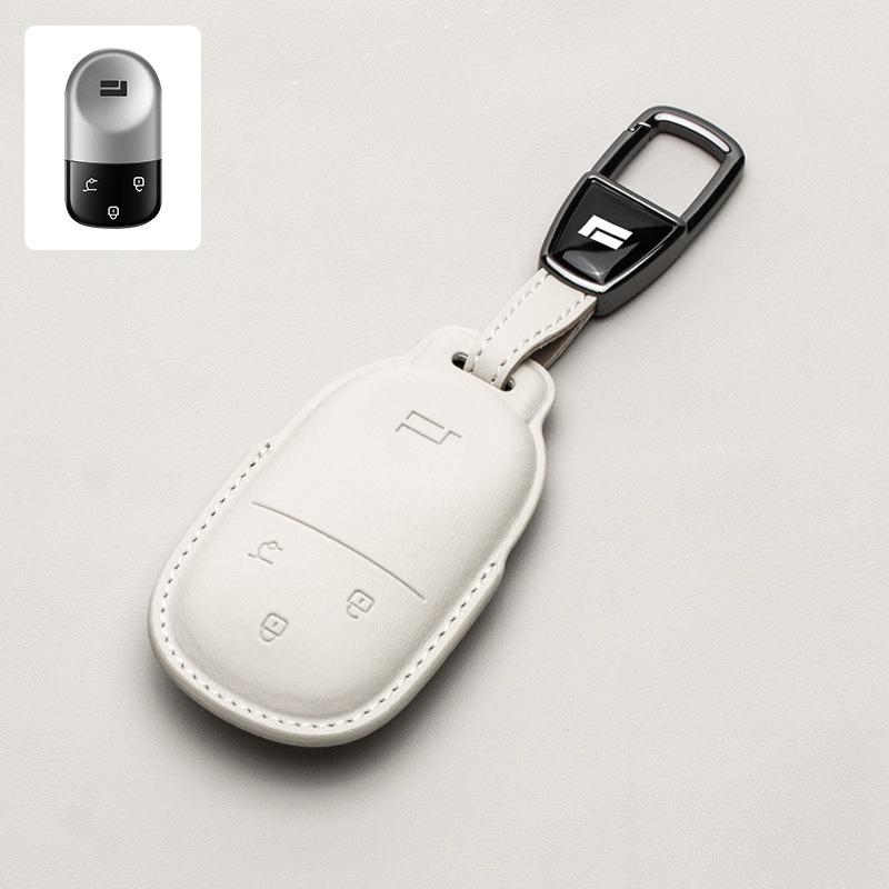 For BAIC JISHI Polestones 01 Rox 2024 2025 2026 Car Leather Key Fob Cover Remote Case Cover Car Keychain Holder Bag Accessories